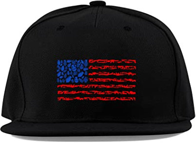 Maikomanija USA Flagge Waffen Baumwolle Flaches Visier Fullcap Baseball Cap Trucker Hut Unisex Sport Atmungsaktiv, Schwarz , One size