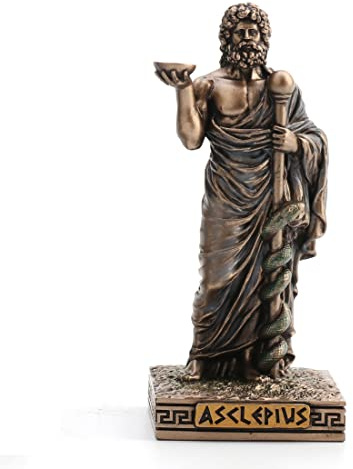 Veronese Design Miniaturfigur Asclepius, griechischer Gott der Medizin, Kunstharz, handbemalt