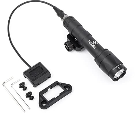 QIRUIMY M600C Tactical Torch with Pressure Pad Switch,LED 600 Lumens Flashlight Scout Light for Mlok keymod 20mm Picatinny Rail System (Black)