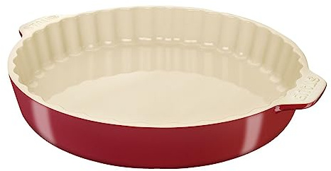 STAUB Ceramique - Tortiera rotonda in ceramica, 30 cm, colore: ciliegia