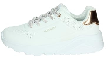 Skechers Tenis UNO Lite para niña, Ribete sintético Blanco, 1.5 UK Child
