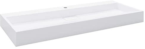 GuyAna Lavabo 120x46x11 cm Fonte minérale/marbre Blanc,Vasque À Poser Salle De Bain,Lavabo Salle De Bain