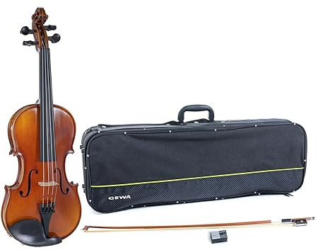 GEWA Violine, Violingarnitur Serie Maestro 1 VL 3, 3/4 Spielfertig inkl. Violinkoffer, Massaranduba Bogen und Larsen Aurora Saiten