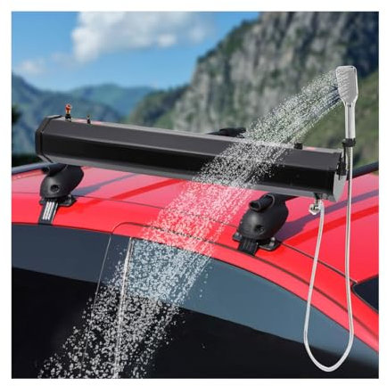 WJPUELUO Solar Shower| 18L/20L/30L Solar Heating Camping Shower Tank | Removable Hose | On-Off Switchable Shower Head | Traveling Shower | Portable Shower for Beach Swimming, Hiking,5.3 Gallon
