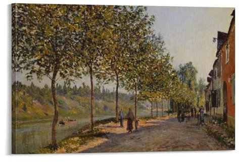 Alfred Sisley Wandkunst – Juni Morningin Saint-Mammes Poster – berühmtes Ölgemälde des Impressionismus, Wandkunst, Poster, Rollen, Leinwand, Gemälde, Bild, Wohnzimmer-Dekor, Zuhause, 20 x 30 cm