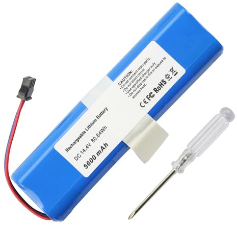 MULS 5600mAh Rechargeable Battery Replacement for Roidmi Q6, EVA, EVE, EVE Plus, SDJ01RM, SDJ06RM Robot Vacuum Cleaner 14.4V