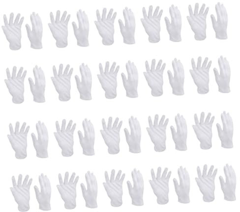 MUSISALY 16paare Weiße Baumwollhandschuhe Zum Überprüfen Von Schmuck Und Uhren Waschbare Handschuhe Aus Baumwolle Elastische Handschuhe Für Komfort Und Langlebigkeit