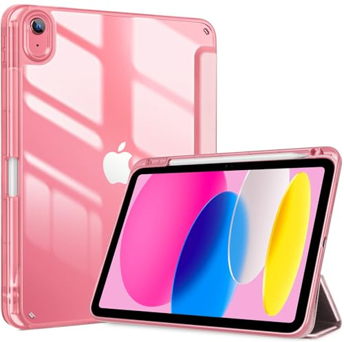 ProCase Hülle für iPad (A16) 11 Generation 2025 | iPad 10 Generation 10,9 2022 Schutzhülle mit Stifthalter Stoßfeste Smart Case Cover Auto Schlafen/Wachen -Lightpink