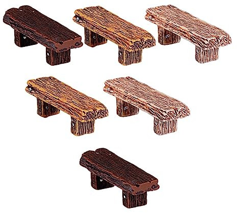 IWOWHERO 6pièces Lot de Mini Tabourets Résine Imitation pour DIY Artisanat Micro- Et Ornements De Décoration