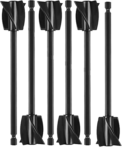 Qusedwey Resin Mixer Paddles, Epoxy Mixer Attachment for Drill, Reusable Paint Stirrer Drill Attachment(6Pcs)