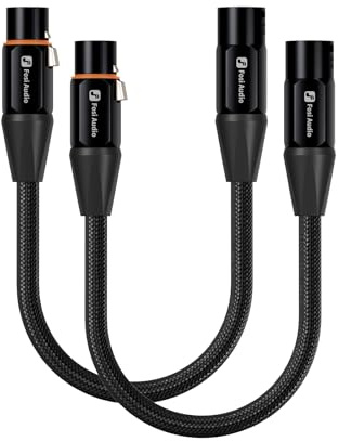 Fosi Audio XLR Kabel 1ft, 2 Pack Kabel Vorverstärker zu Endstufe, dauerhafte Abschirmung für ZA3 ZD3 Verstärker DAC Vorverstärker Mikrofon
