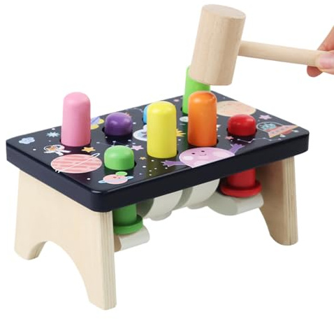 Genérico Toy de Martillo de bebé, Juguetes de Martillo para niños pequeños, Colorido Juego de Tope de Bancos de banca con mazo, Juguetes educativos preescolares de Motor Fino para niñas