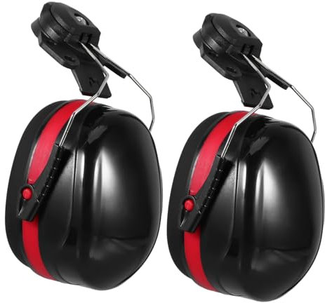 HOMOBABE Protection Auditive Attenuatrice De Bruit Pour Casque De Sécurité Confortable Et Légère Compatible Avec Tous Casques De Chantier Facile à Fixer Noire Et Rouge