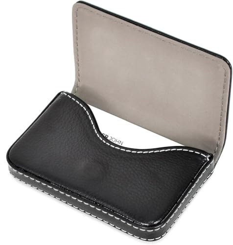 Uadme Étui portable en cuir pour cartes de visite pour homme et femme - Étui pour cartes de crédit - Étui pour cartes de crédit - Avec fermeture magnétique (noir), Noir , false, Moderne