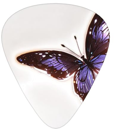 LLKGOT Glitter Butterfly Picture Gitarre Plektrum 12 Stück mit drei Dicke Plektrum Kombinationen geeignet für Bass und Ukulele
