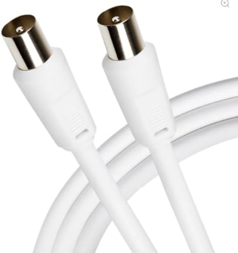 BAANI Cavo coassiale per antenna TV, 4 m, cavo coassiale RF TV, maschio a maschio, cavo coassiale per Freeview, Freesat, Sky Box, BT, prolunga per antenna TV