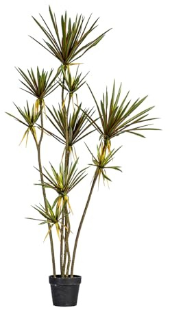 Plante artificielle en soie Dracaena - Yucca tropical - Pour la maison, le bureau, l'intérieur et l'extérieur - Cadeau de pendaison de crémaillère