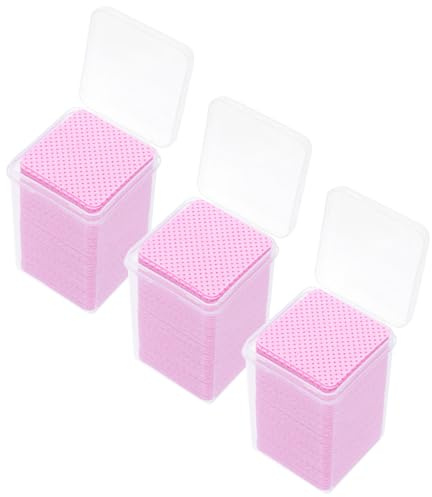 Homoyoyo 600 Stück Wimpernverlängerungstücher aus Baumwolle Kleberentferner Pads für Präzises Abwischen Kompakte Tragbare Reinigungstücher für Professionelle Lash Extensions und Reisen