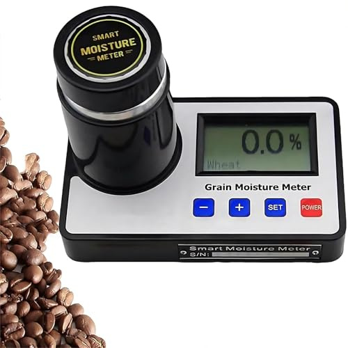 Nuxyyds Analizzatore Digitale di umidità per Cereali, Misuratore Portatile di attività dell'Acqua per Alimenti con ATC, Precisione dello 0,5%, Intervallo di Misura 8-30%, per Riso, Orzo, Grano, Soia