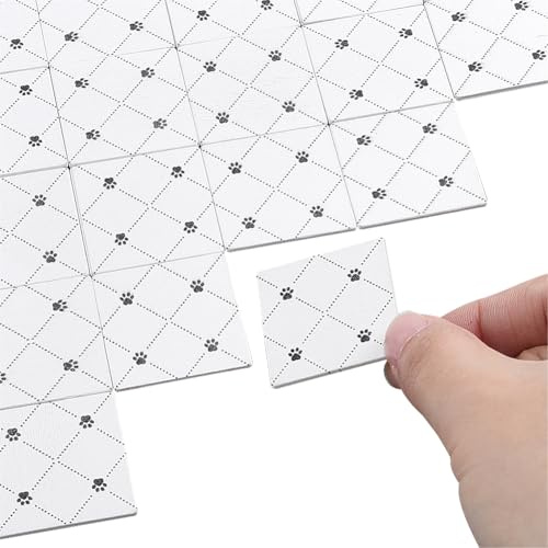WADORN 40 pisos para casa de muñecas en miniatura, 3 cm de madera, doble cara, cuadrada, casa de muñecas, azulejos de suelo, bricolaje, miniatura, accesorios para casa de muñecas con patrón de pata de