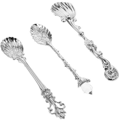CORHAD Cucchiai Dessert in Lega Argento per Servizio da Tavola in Cucina Stile Europeo Vintage