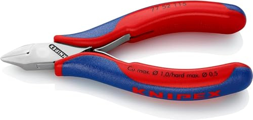 KNIPEX Electronics Diagonal Cutter 115 mm, 77 52 115 | With Box Joint with Multi-Component Handles