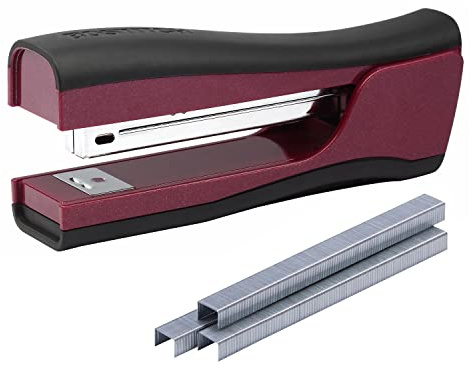 Bostitch Office Dynamo 4 in 1 Standup Stapler, Includes 420 Staples, 20 Sheet Capacity, Integrated Pencil Sharpener, Staple Remover & Staple Storage, Magenta
