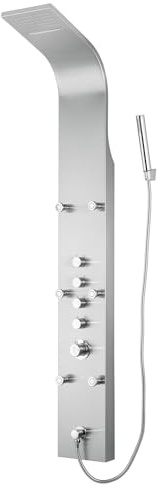 Blue Ocean ™ 64.5” Stainless Steel SPS8879 Thermostatic Shower Panel Tower with Rainfall Shower Head, Body Nozzles, and Handheld Shower Head, Shower Column