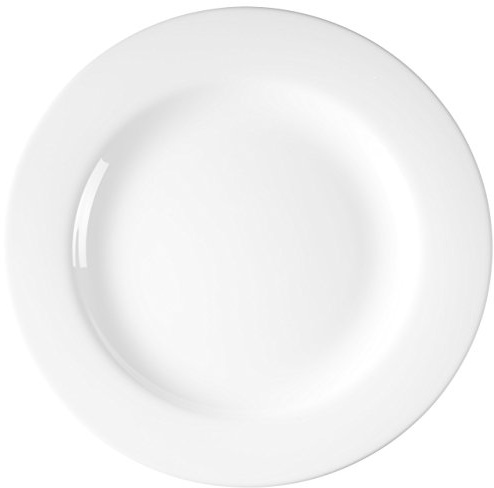 Esmeyer 440 012-054 Restaurant, White Glass, Set of 6 Dinner Plate 24.5 x 24.5 x 1.5 cm 6 Units