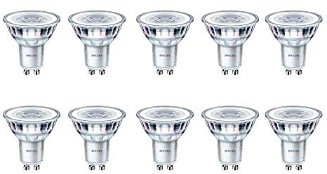 Philips Glühbirne CorePro LED-Spot, 4,6 W (50 W), GU10, 2700 K, Warmweiß, 355 Lumen, 15000 Stunden, 36° Abstrahlwinkel, 10 Stück, 929001215232