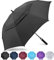 ZOMAKE Large Golf Umbrella Windproof Strong 54 Inch - Big Golfing Umbrellas Double Canopy Vented for Men - Extra Large Oversize Umberella's with Strap(Black)