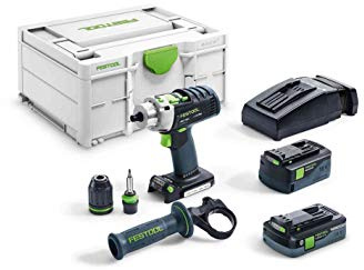 Festool Akku-Schlagbohrschrauber PDC 18/4 QUADRIVE I-Set/XL 576469 | 18 V, 5,2 Ah & 4,0 Ah Akkus, 4-Gang-Getriebe, Schnellwechselchuck, Systainer