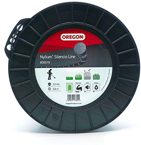 Oregon Runder Mähfaden 3mm, 3,0 mm x 224 m (800019) | Für hohes Gras, Unkraut, Rasen und dichte Vegetation, Leiser Betrieb, Für die meisten Rasentrimmer