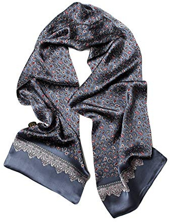 UK_Stone Klassisch 100% Seide Paisley Blumen Doppelschicht Halstuch Herren Schal 10MM