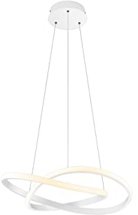 Reality Leuchten LED Pendelleuchte Course R32051131, Metall Weiß matt, inkl. 27 Watt LED, Switch Dimmer