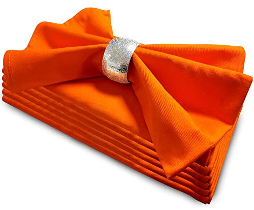 Fall-Cloth Napkins Set of 6, 100% Cotton Orange Napkins, Autumn-Napkins Perfect for Thanksgiving/Holiday, Everyday Use