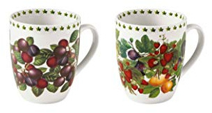 Brandani 52164 Mug Le Primizie Set 2 Pezzi Porcellana Capienza: 350 ml cm d 9x10h Lavastoviglie Microonde Forno Freezer Capiente Resistente Raffinato Effetto Scenico Assicurato!