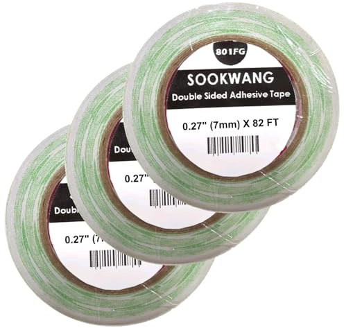 Double Sided Adhesive Tape 25m (Pack of 3) (7mm(Pack of 3))