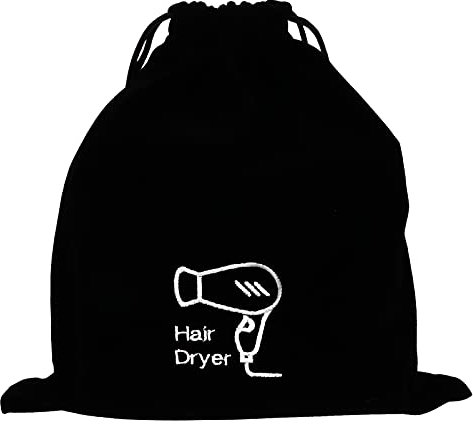 SOLUSTRE Fön Aufbewahrungstasche Turnbeutel Haartrockner Tasche Lagerung Organizer für Haartrockner Kordelzug Tasche Haartrockner Halter für Home Hotels Schwarz Fön Föhnbeutel
