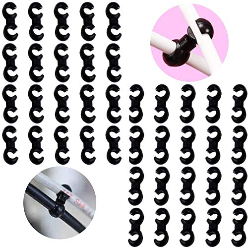 40 Pieces S-Hook Bicycle Clips Bicycle Buckle Brake Cable Clip Bicycle Brake Cable Clip Cable Ties Rope Buckles Black Bicycle S-Clips for Bicycle Brake Cable Brake Cable Gear Cable Rope S