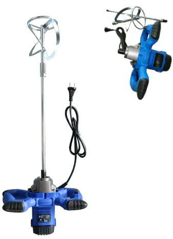 Rührwerk Mörtelrührer 2600W,Mörtelrührer Zementrührer,M14 Spiralstange Rührer für Mörtel Ø 120 mm, Rührwerk Mörtel für Industrie und Haushalt,1500U/min, 6 Geschwindigkeiten, Stablänge: 590mm