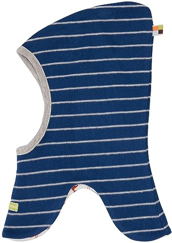 loud + proud unisex barn slip-mössa randig GOTS certifierad balaklava, Ultraamarin, 42-44
