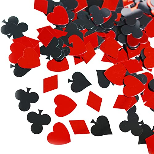 JIHUOO Casino Poker Konfetti Party Tisch Streudeko Valentinstag Tischkonfetti Geburtstag Tischkonfetti Metallic Konfetti Formen Nachtclub Dekorationen