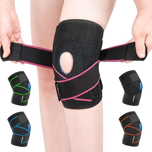 DINGIRA Kniebandage Damen & Männer – Verstellbare, atmungsaktive Bandage für Knieschmerz, Meniskus, Arthrose – Kniestütze, Knie Bandage, Knee Support, Knee Brace, Kniebandagen