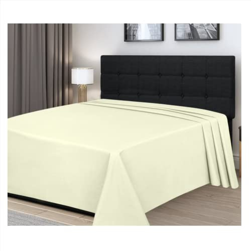300 Thread count-100% Egyptian cotton-Cream Flat Sheet-Breathable-Hotel Quality Luxury bedding and linen- Super Soft-Plain Dyed Only Flat Sheets- King bed sheet W250cm xL280cm