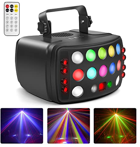 Luz de discoteca para fiestas, DMX 512, foco de efectos LED RGB, proyector de DJ, controlado por música, luces para KTV, bar, reunión familiar, boda, cumpleaños, Halloween