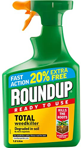 1.2L Round Up Total Weedkiller Degraded In Soil, Kills The Root,Path Weedkiller Removes Weeds From Fencing, Driveway And Other Hard Outdoor Surfaces