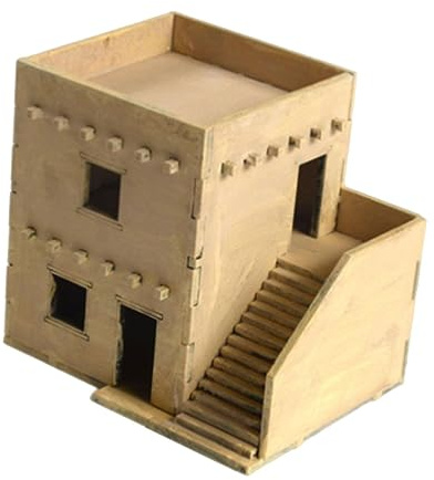 Ronyme 1/72 Holzbau-Modellbausätze, zerlegbares Hobbyspielzeug, Landschaftsbaumaterialien, Geschenke für Freunde, Familie, Stil b