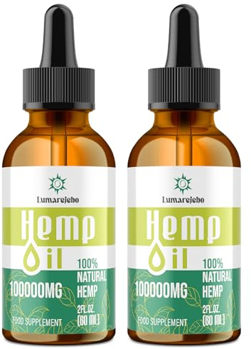 Lumarejebo Premium Oil 100000mg, High Strength Natural Oil Drops for Sleep, Mint Flavor, Rich in Omega 3-6-9, Vitamins C & E, Enhanced Purity, Natural, 100% Vegan,