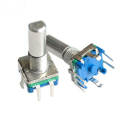 OUSIKA Potentiometer 5 Teile/los EC11 Drehgeber Potentiometer 15mm Halbwelle D Typ/Digital Potentiometer mit Schalter 5Pin Potentiometer
